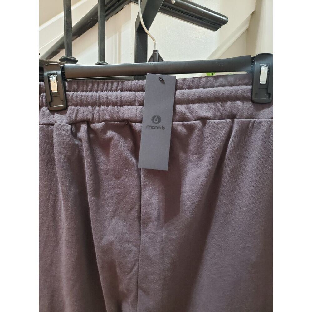 Mono B Women's Gray Pleated Elastic Waist Drawstring Tapered Leg Sweatpants - Picture 9 of 13